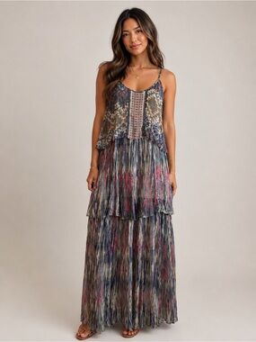 Flowy Tiered Maxi Dress US 2 | Fairycore | Anthropologie